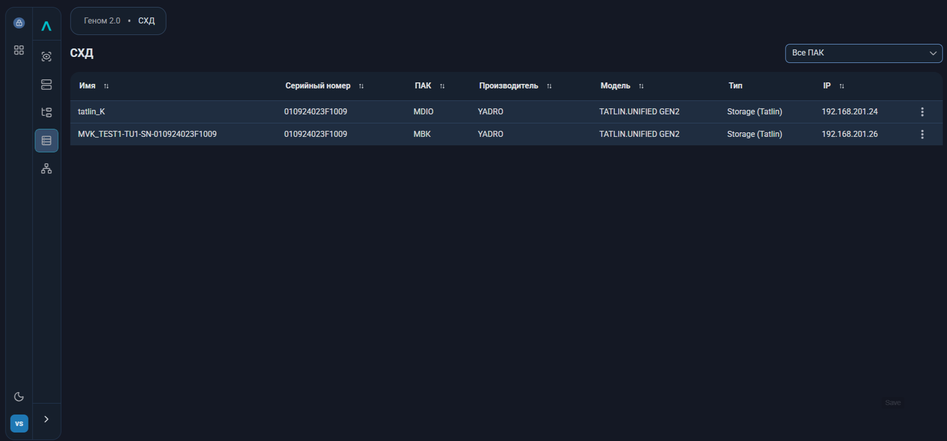 storage systems list dark